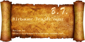 Birbauer Trajánusz névjegykártya